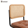 柔らかいクッション鋼の脚の現代の籐の椅子